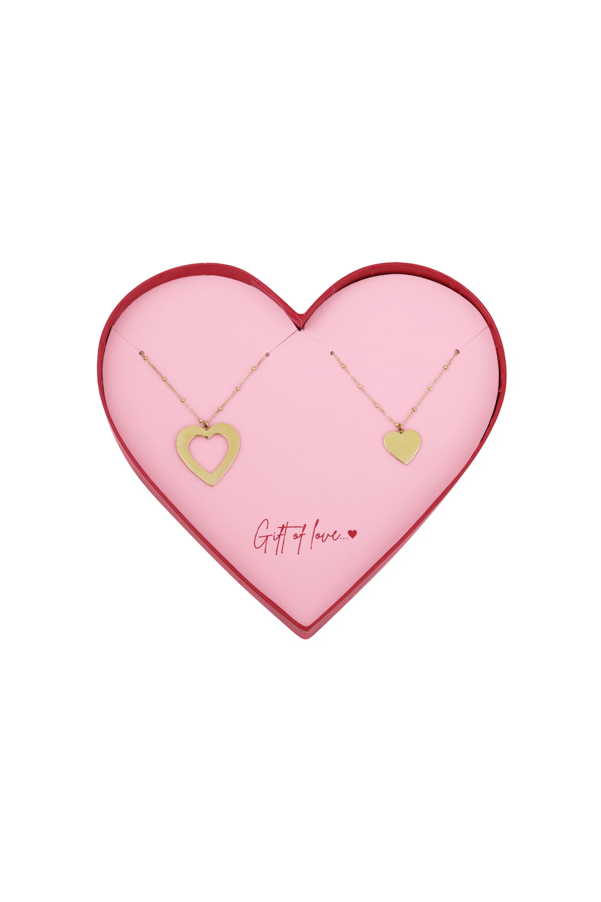 geschenk der liebe edelstahl-liebesarmbänder mit kette - goldfarben