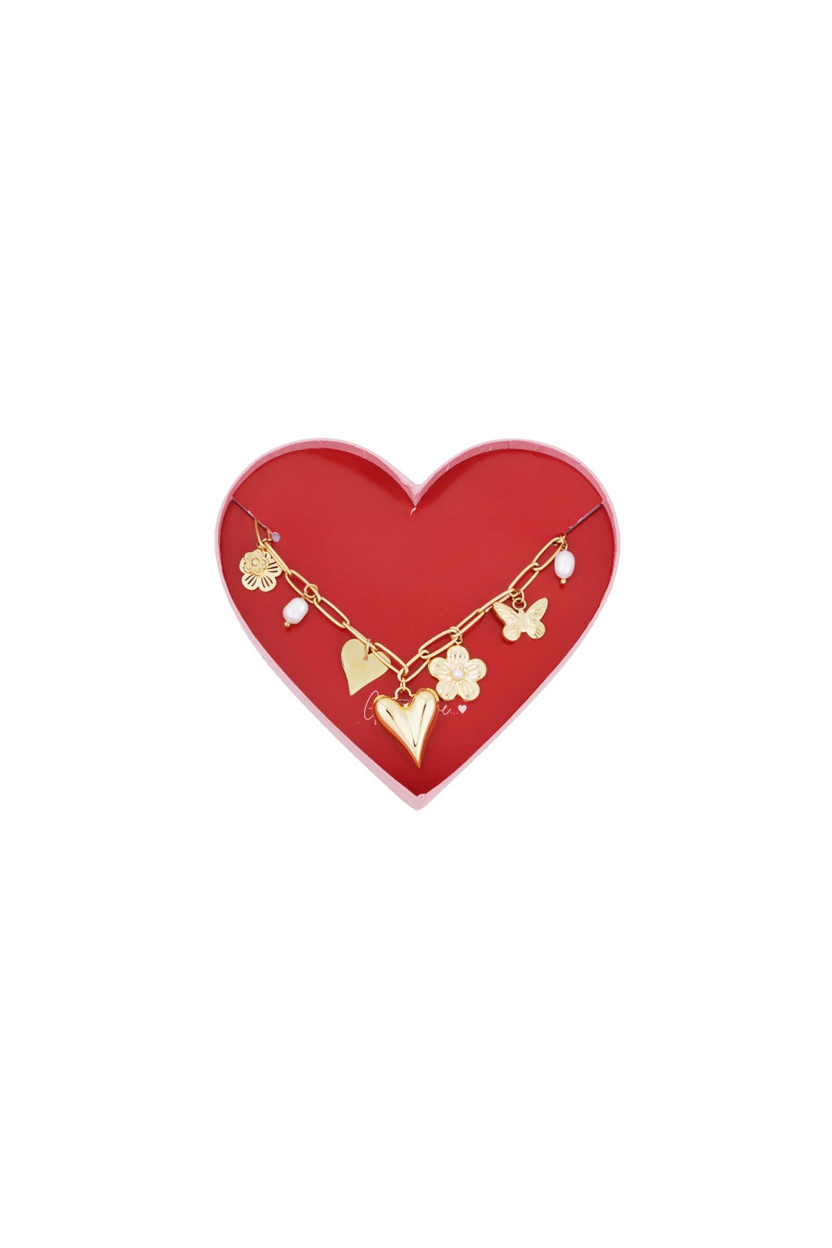 geschenk der liebe gliederarmband aus edelstahl – goldfarben