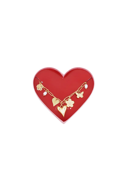 Geschenk der Liebe Gliederarmband aus Edelstahl – Goldfarben