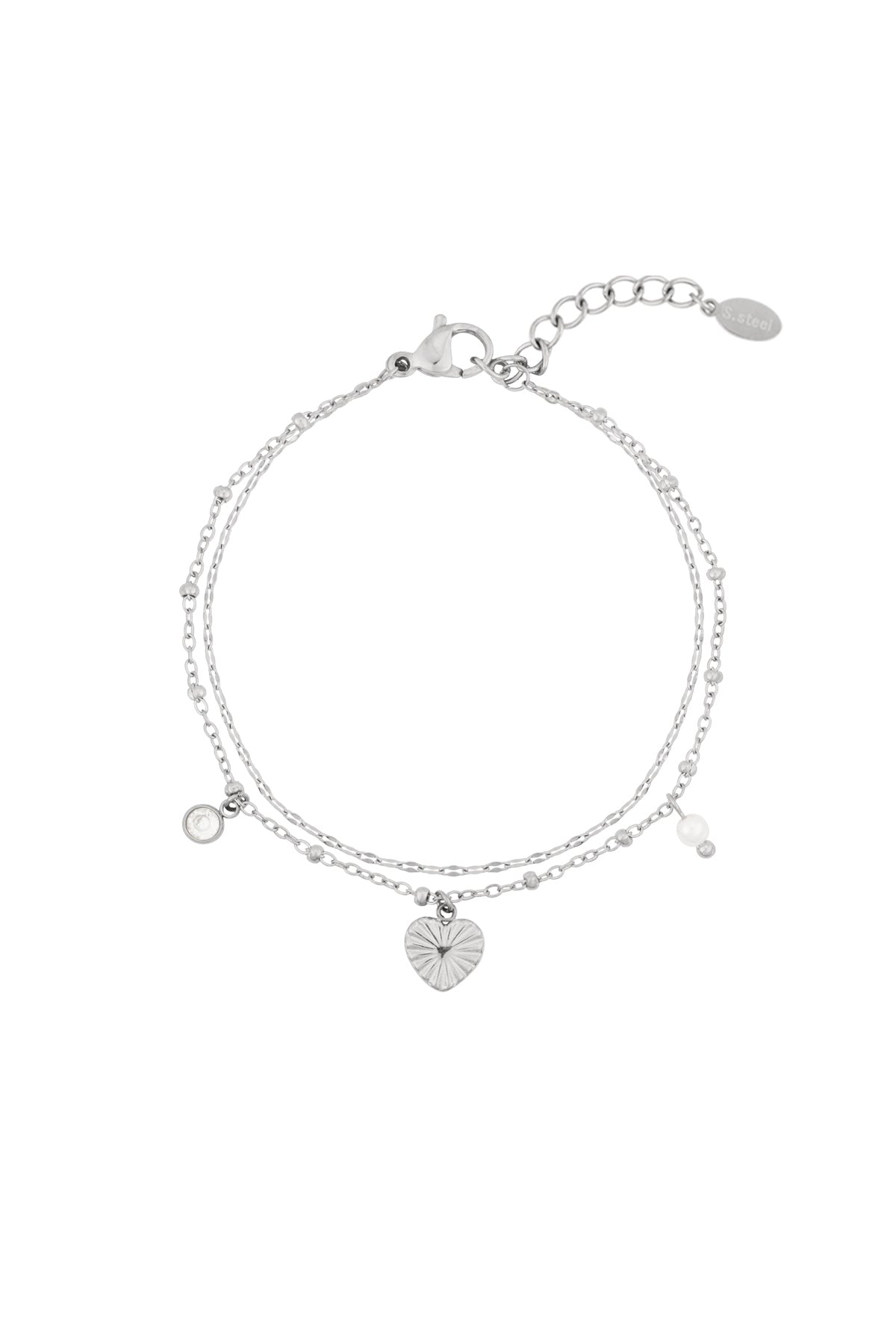 love love love armband - silberfarben