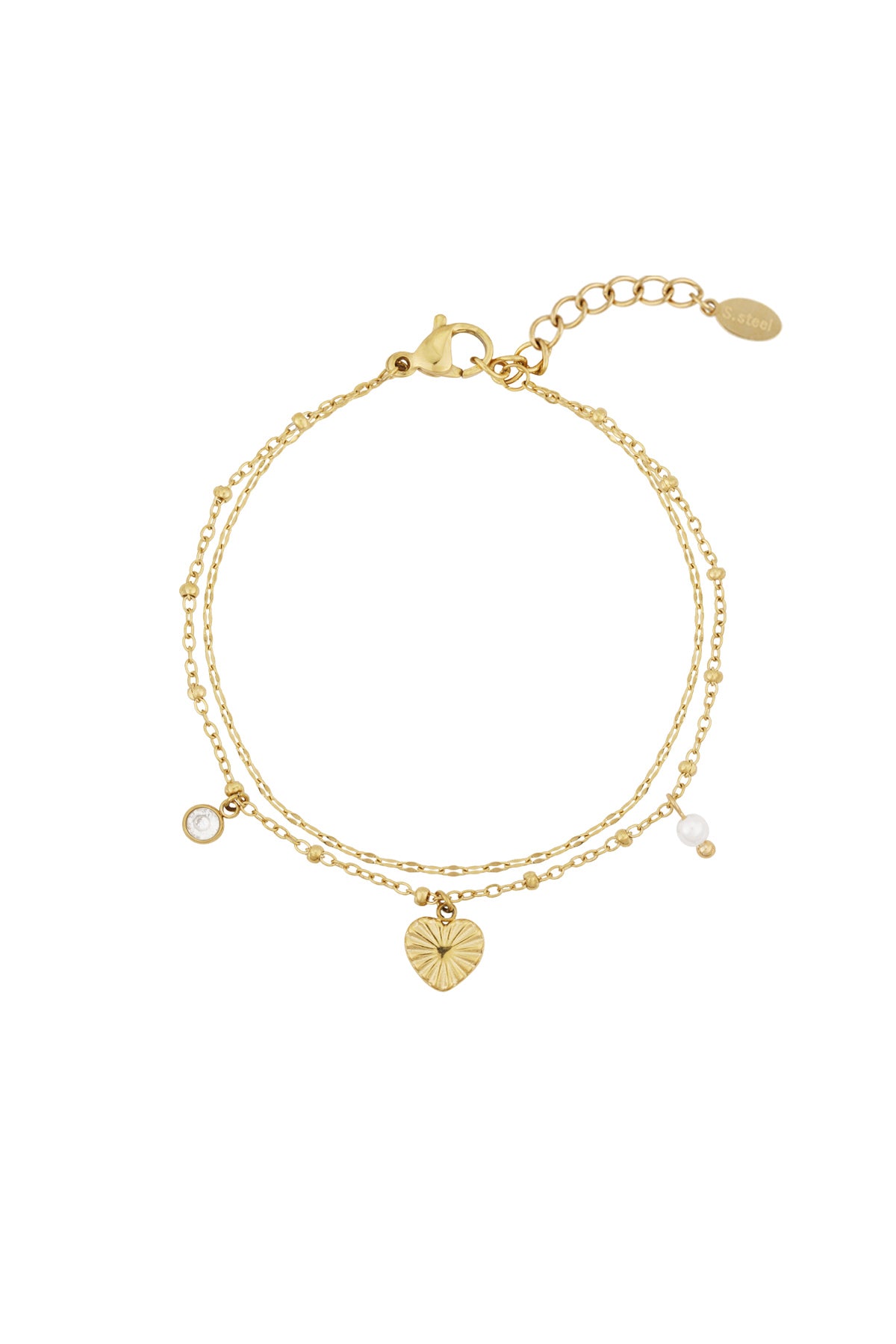 love love love armband - silberfarben