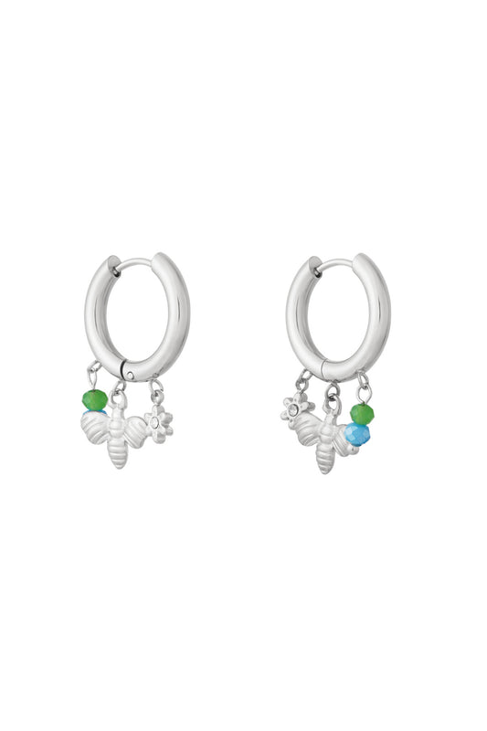Damen Ohrringe Bienen Charm 14K | Vergoldet | Gold & Silber