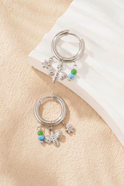 Damen Ohrringe Bienen Charm 14K | Vergoldet | Gold & Silber