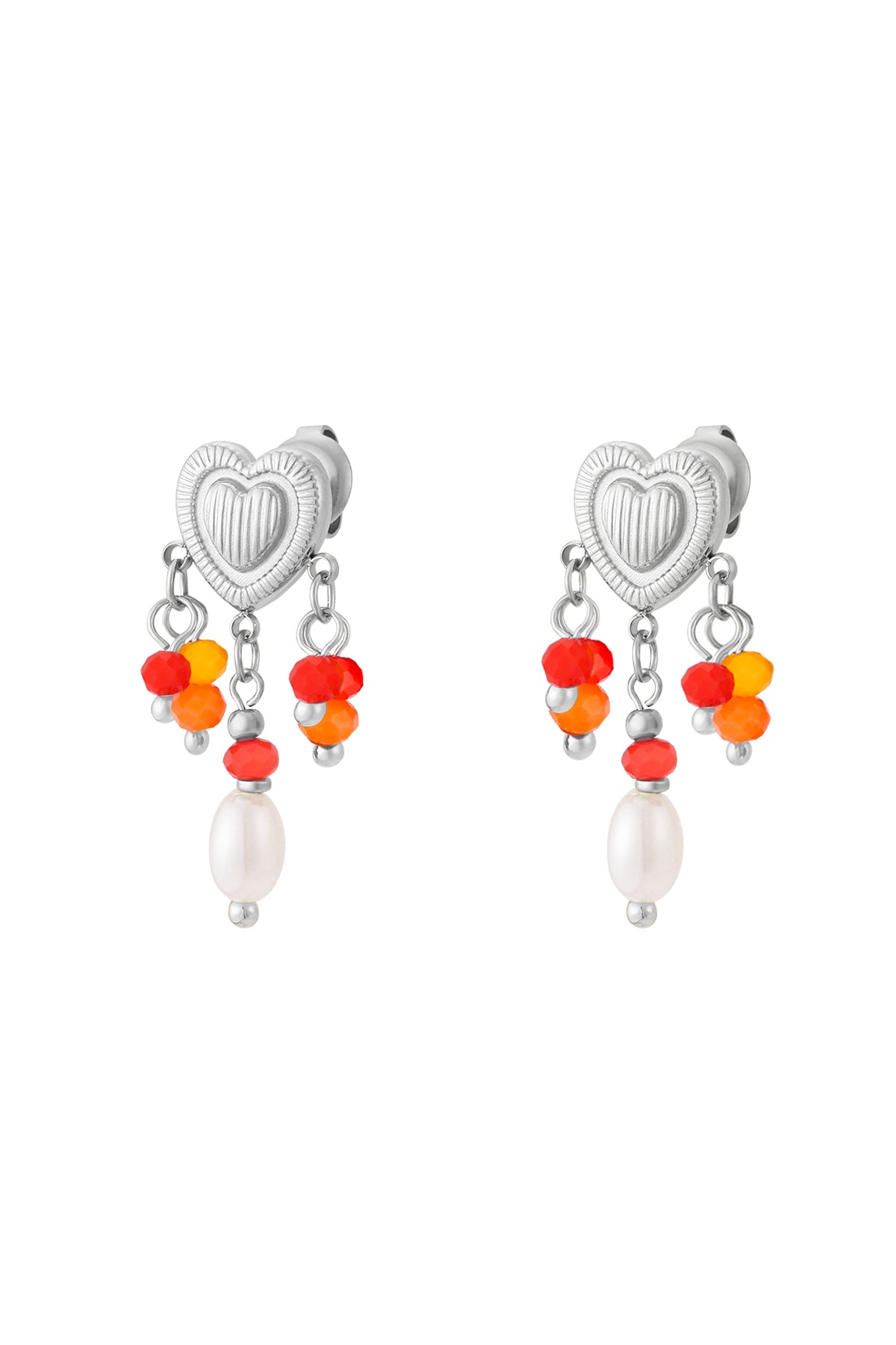 damen ohrringe love rain anhänger | edelstahl 304s | orange