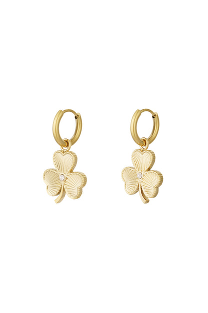 Damen Ohrringe Kleeblatt Vierblättrig | Edelstahl 304S | Gold & Silber