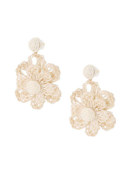 Damen Ohrringe Blume Kupfer Bast | Kupfer & Bast | Rosa, Orange & Creme