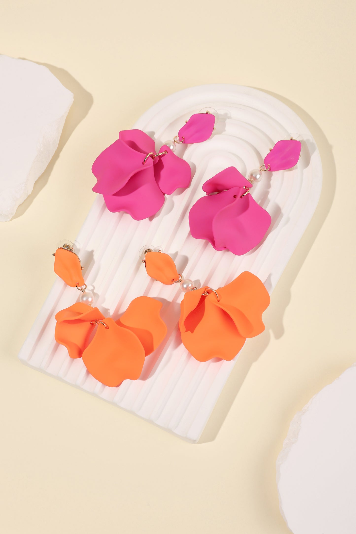 damen ohrringe fuchsia haze | edelstahl | orange & flieder