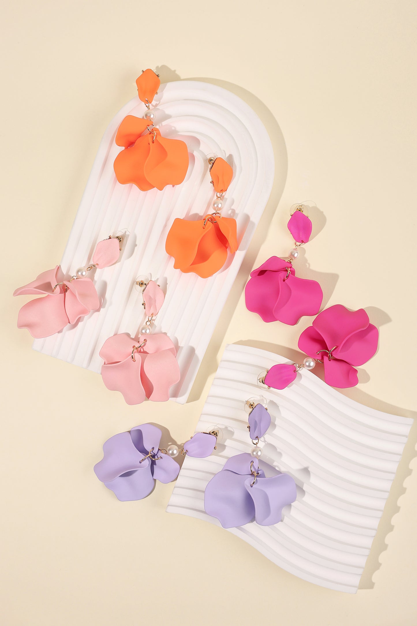 damen ohrringe fuchsia haze | edelstahl | orange & flieder