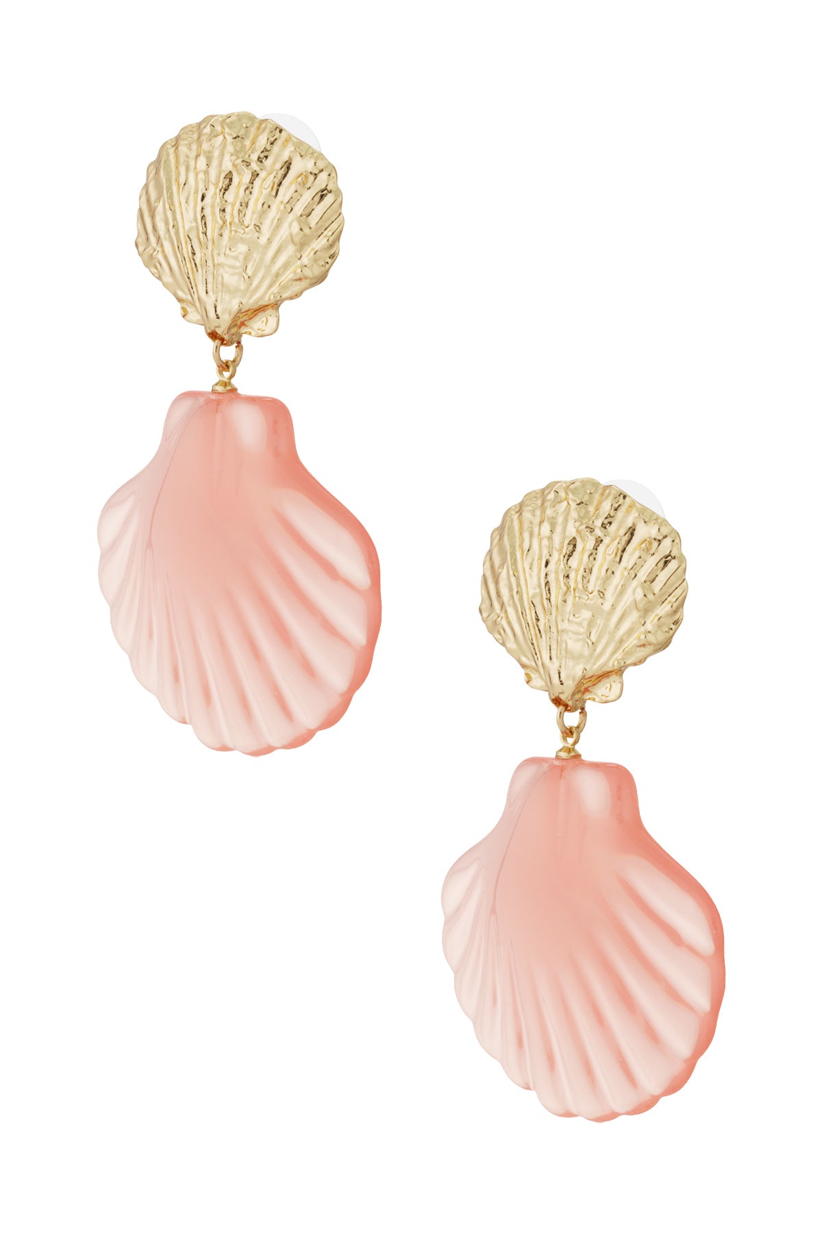 damen ohrringe muschel rosa | legierung | rosa & orange