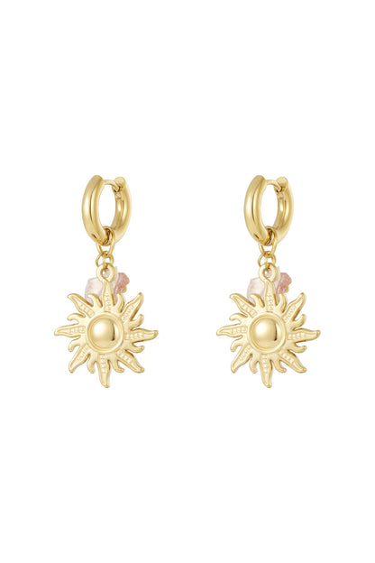 Damen Tropfenohrringe Sonne & Mond | Edelstahl | Gold & Silber