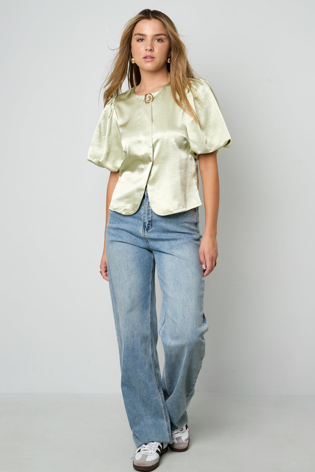 damen top kurzarm elegant | polyester | mehrfarbig