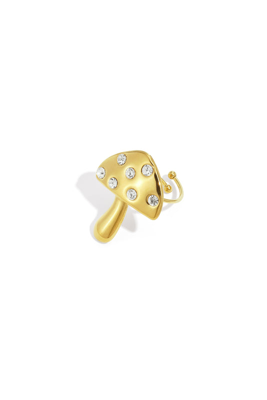 Damen Ring Pflanze | Edelstahl | Goldfarbe