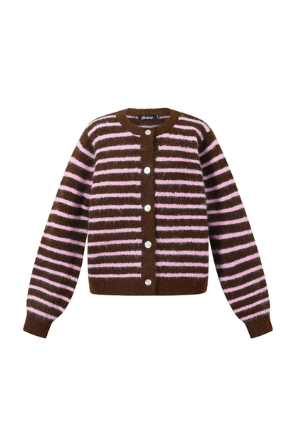 Damen Cardigan Gestreift | Polyester | Mehrfarbig