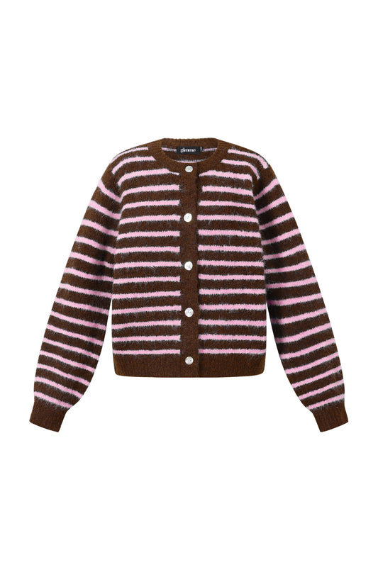 Damen Cardigan Gestreift | Polyester | Mehrfarbig