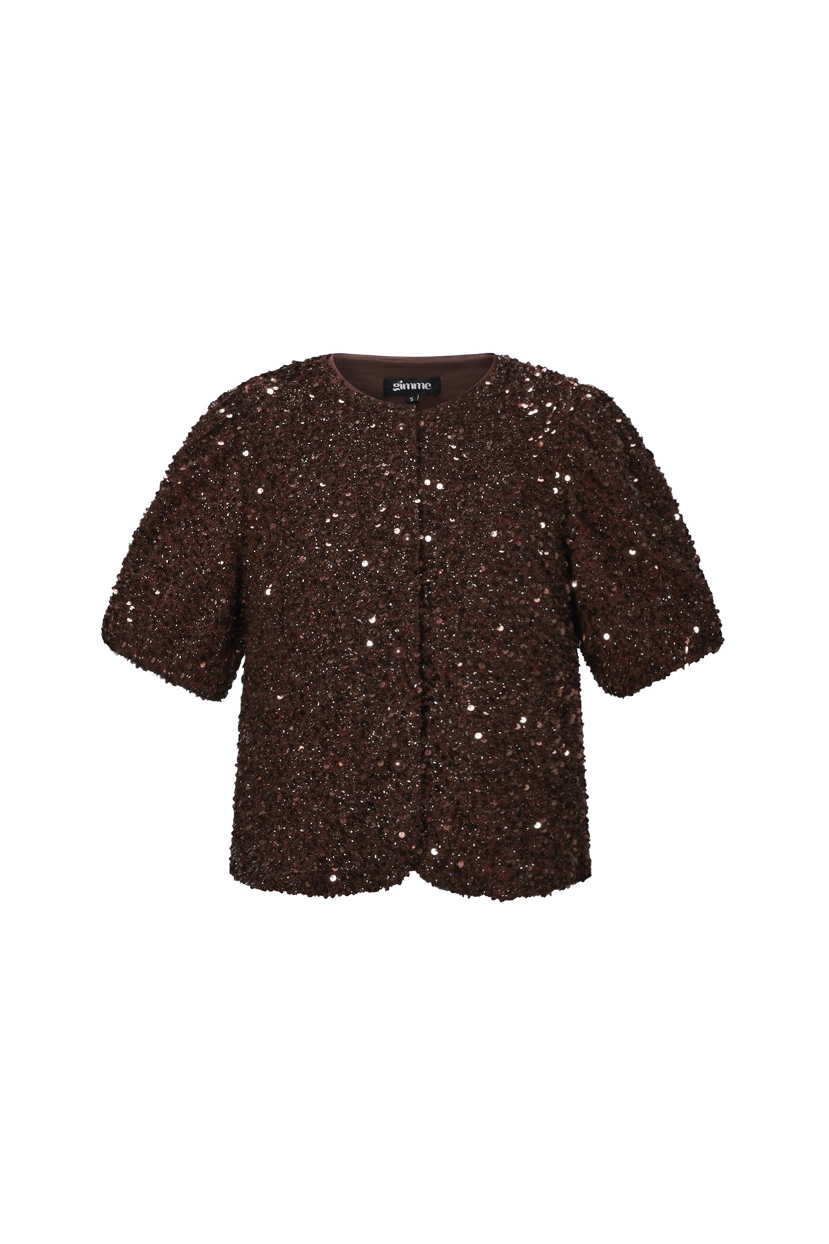damen top pailletten kurzarm elegance | polyester | mehrfarbig