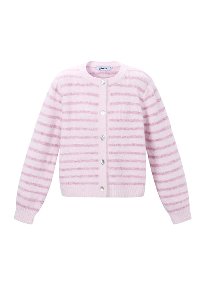 Damen Cardigan Gestreift | Polyester | Mehrfarbig