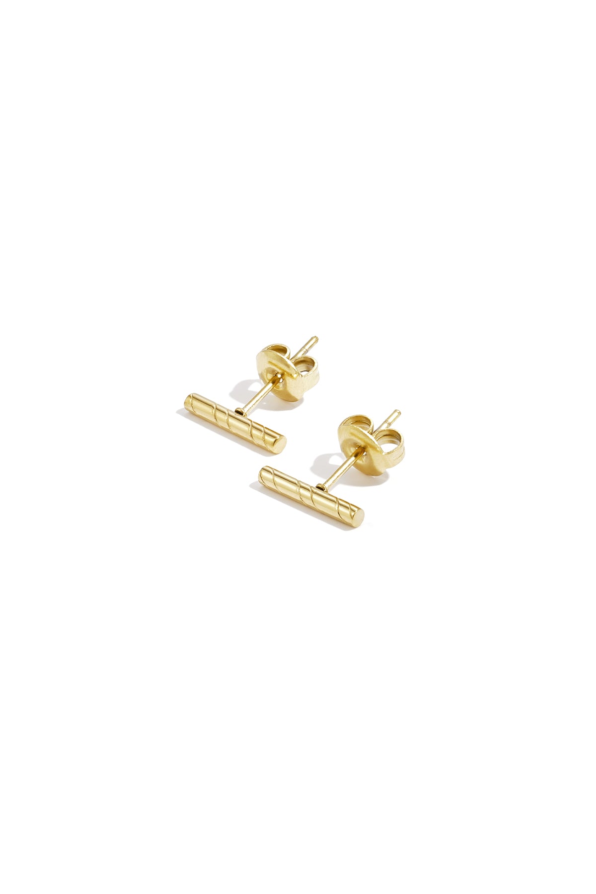 damen ohrstecker stange gestreift | edelstahl | goldfarbe & silberfarbe
