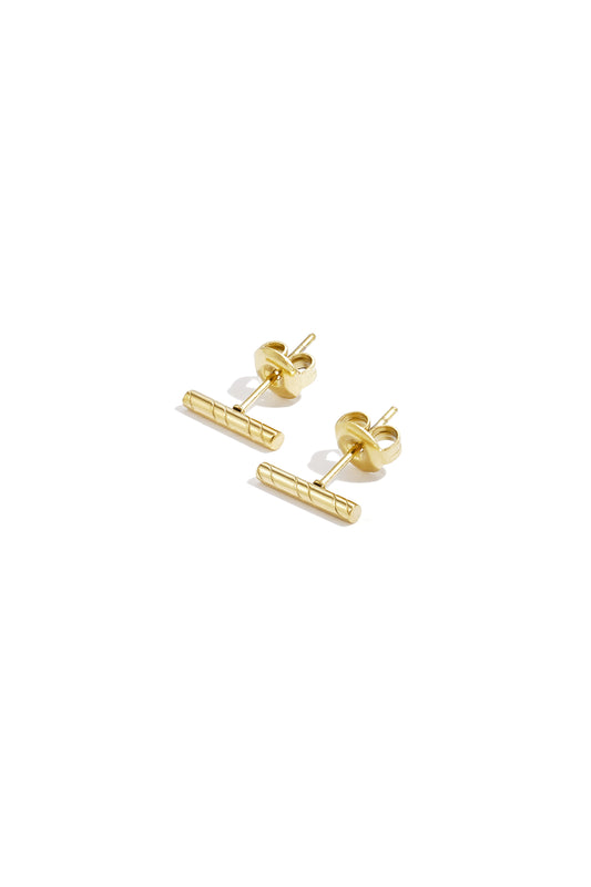 Damen Ohrstecker Stange Gestreift | Edelstahl | Goldfarbe & Silberfarbe