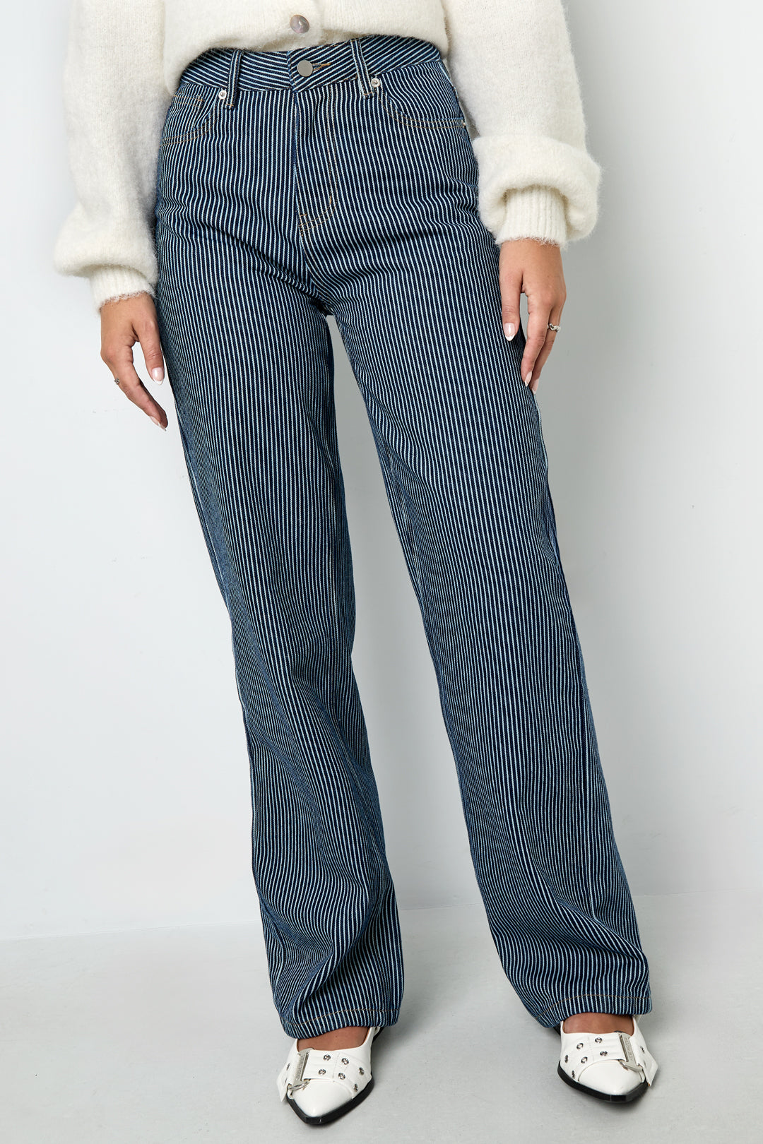 Damen Hose Streifen Baumwolle | Baumwolle | Blau
