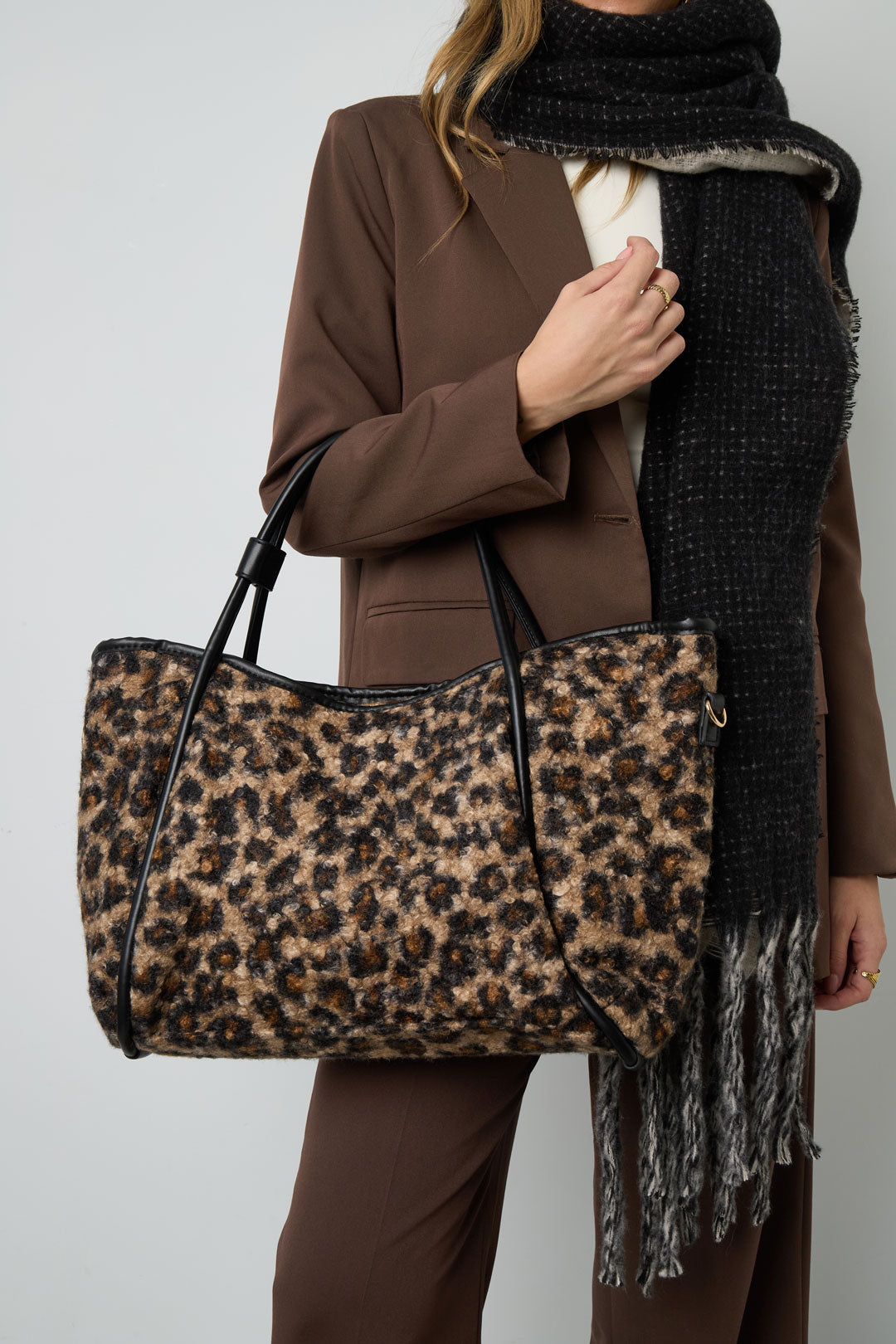 tragetasche leopardenmuster baumwolle | shopper damen