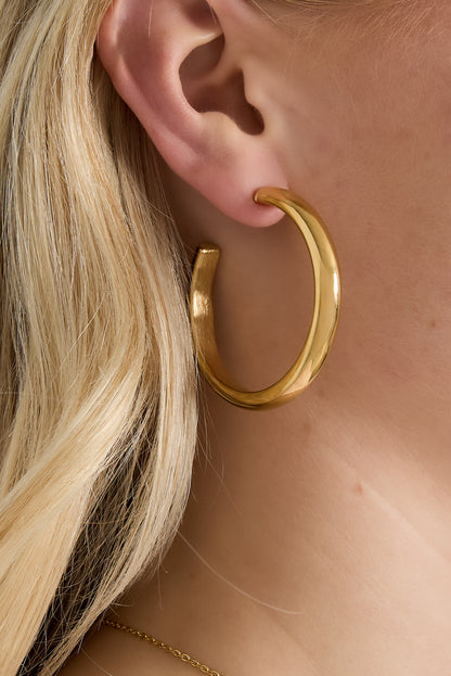 Damen Creolen 14K vergoldet | Edelstahl | Goldfarbe
