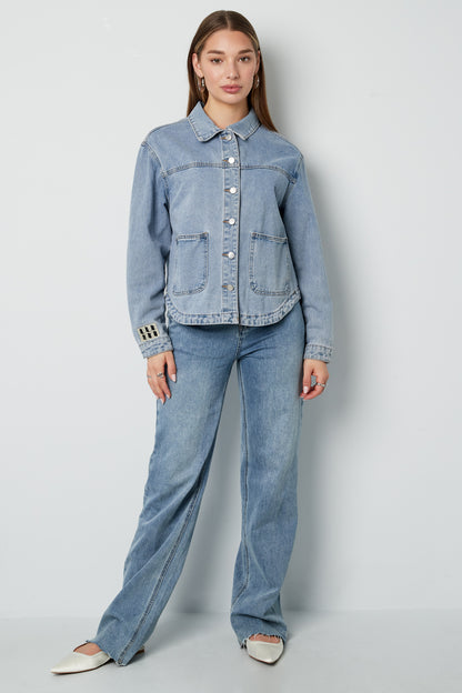 Damen Jeansjacke Patch Detail | Denim | Blau