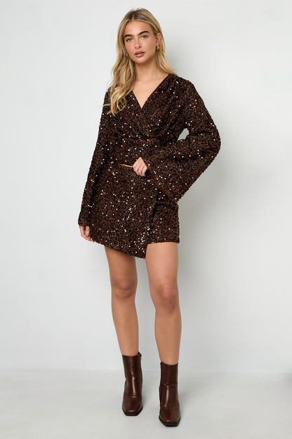 Damen Langarm Set Pailletten | Polyester | Mehrfarbig