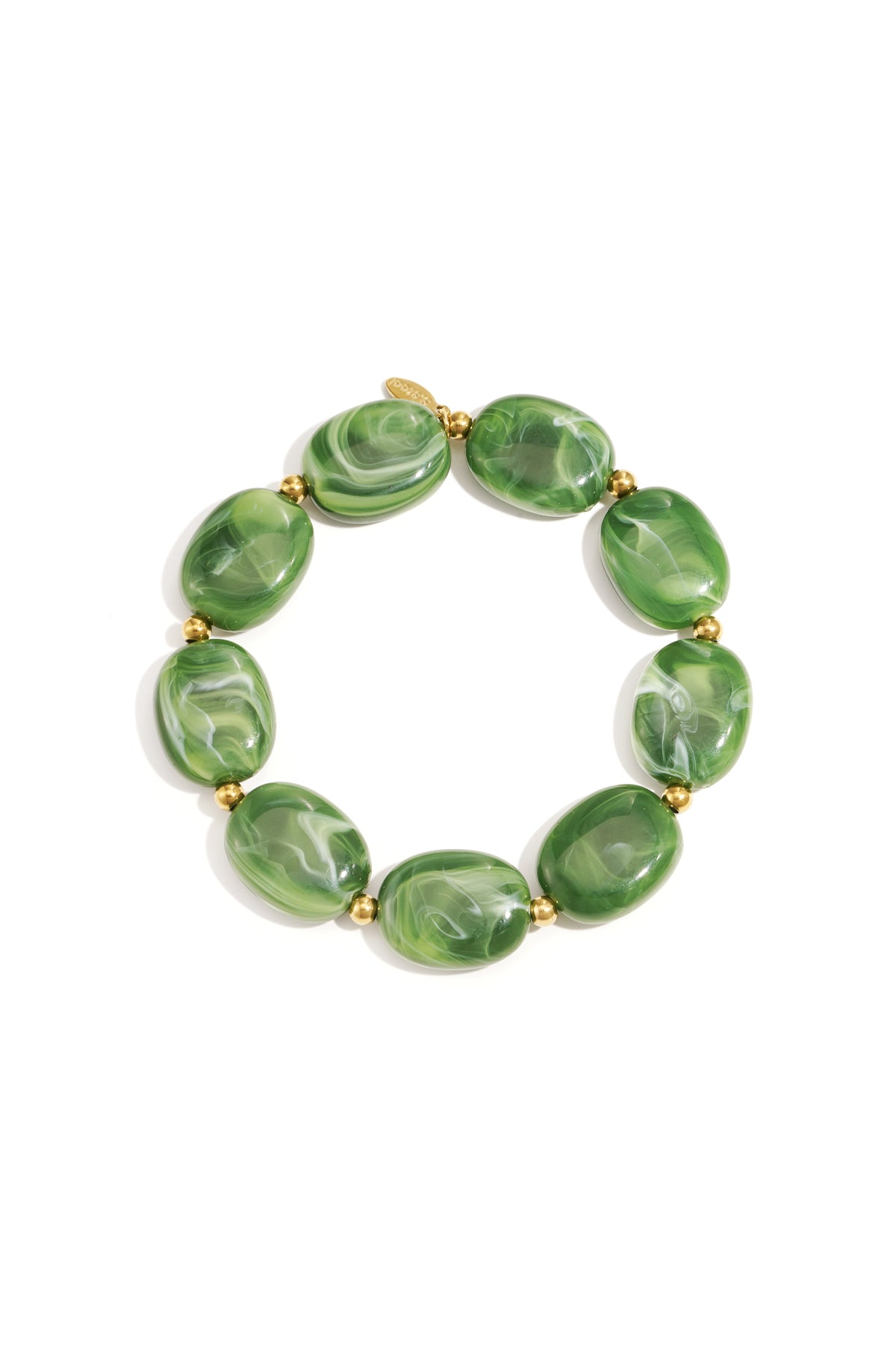 Perlenarmband mit ovalen und goldenen Perlen