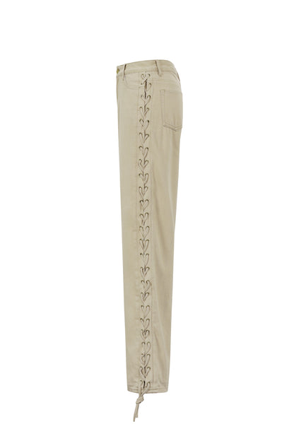 Damen Hose Schnürung | Baumwolle | Mehrfarbig