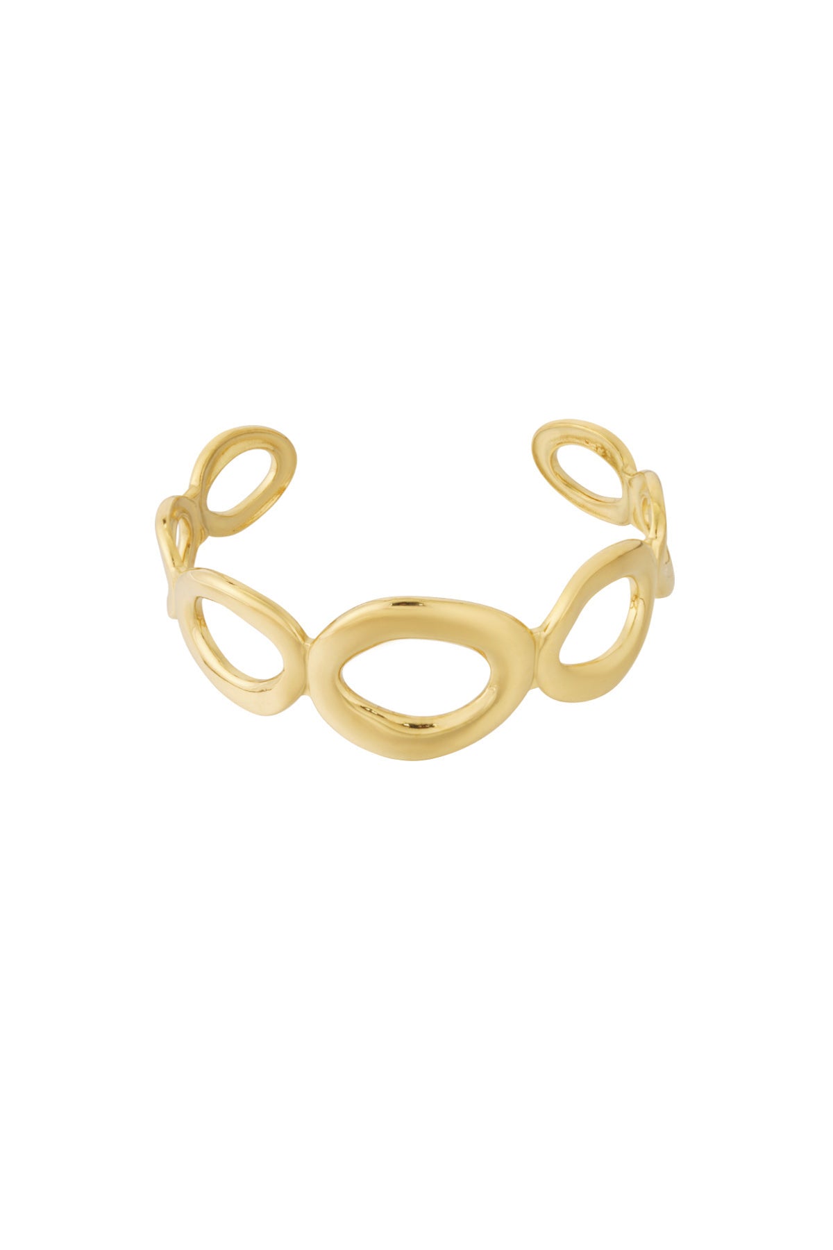 Damen Manschettenarmband Retro | Edelstahl | Goldfarbe