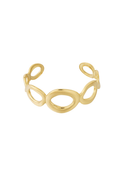 Damen Manschettenarmband Retro | Edelstahl | Goldfarbe