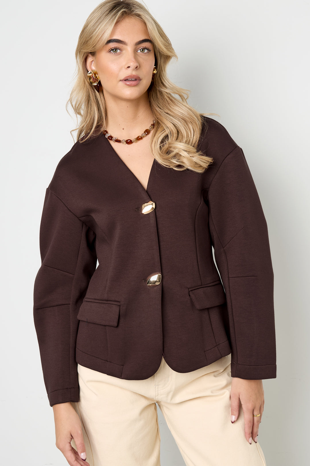 Damen Anzug Set Herbst Winter | Gewebt | Schwarz & Creme