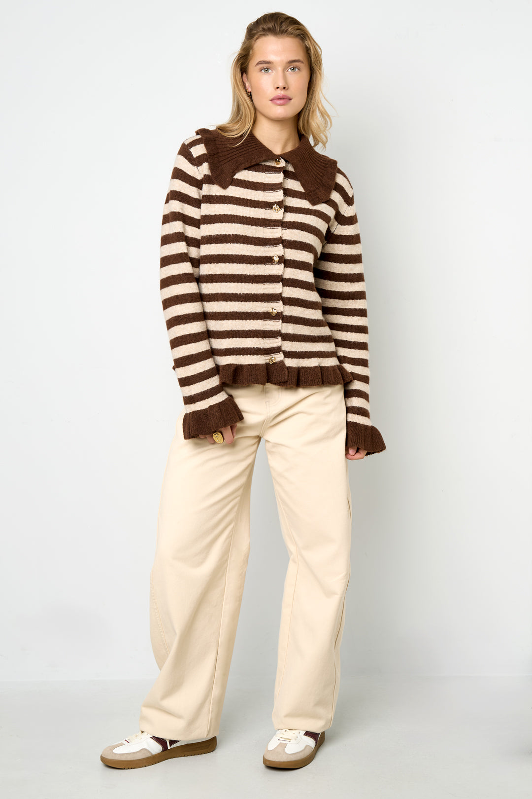 Damen Cardigan Strick Streifen | Polyester | Mehrfarbig