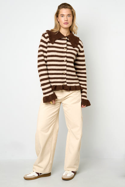 Damen Cardigan Strick Streifen | Polyester | Mehrfarbig