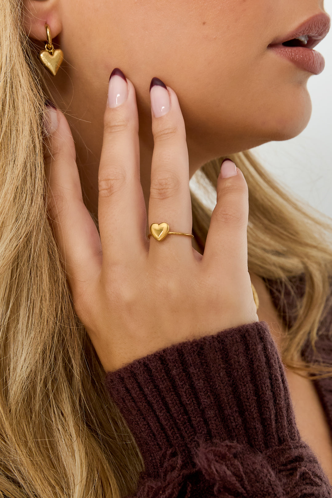 Damen Ring Herz Elegant | Edelstahl | Goldfarbe & Silberfarbe