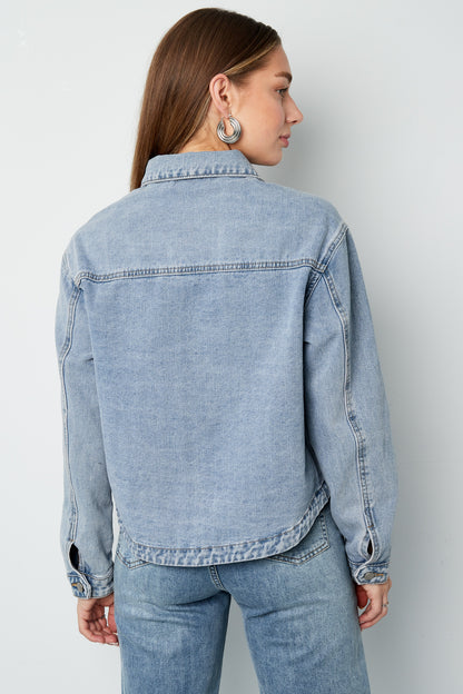 Damen Jeansjacke Patch Detail | Denim | Blau