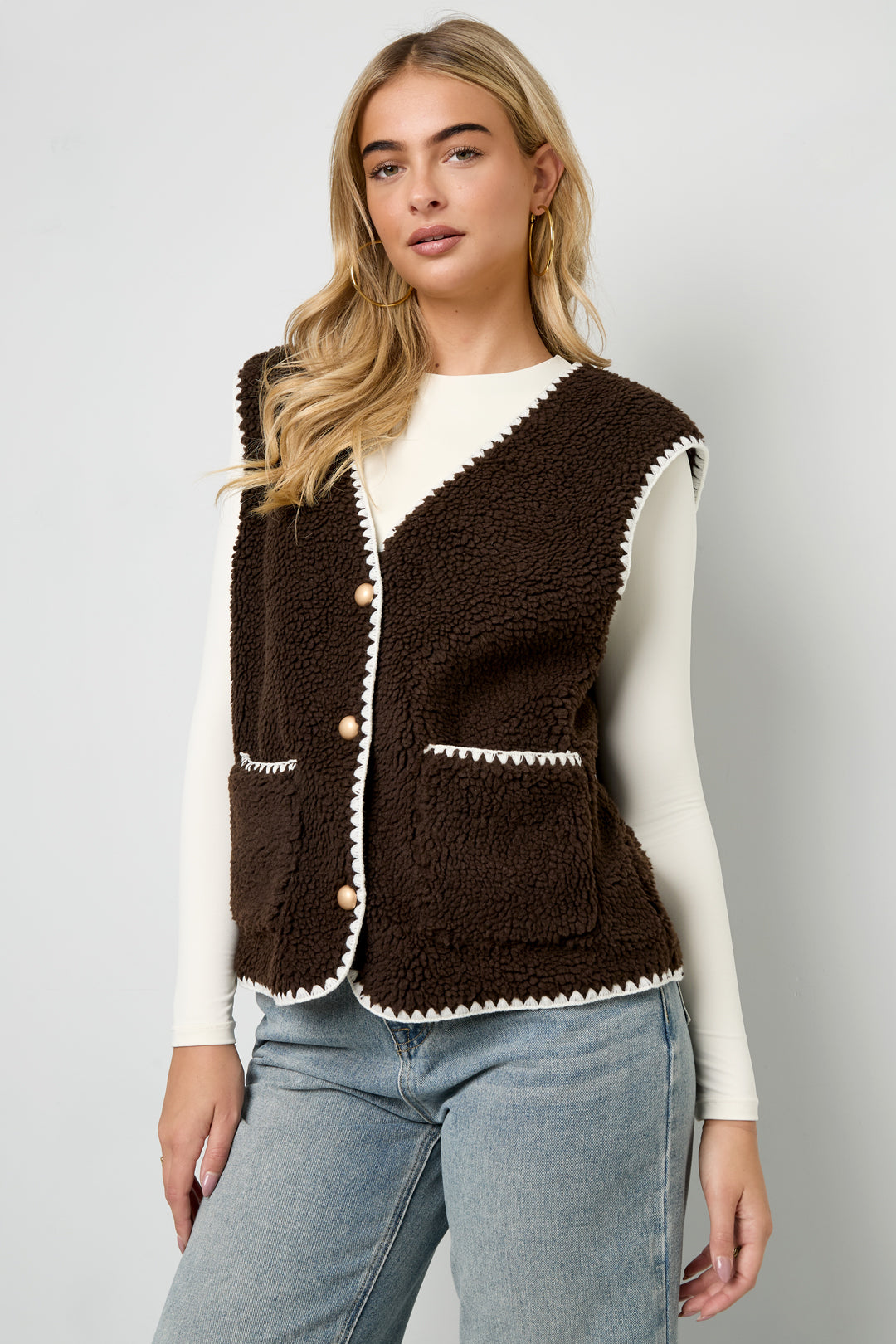 damen weste farbkontrast | polyester | mehrfarbig