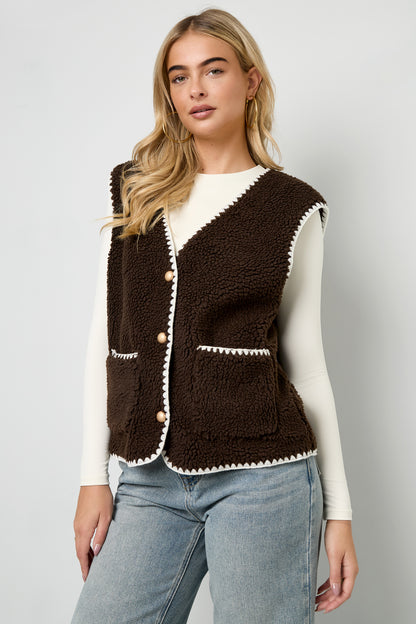 Damen Weste Farbkontrast | Polyester | Mehrfarbig