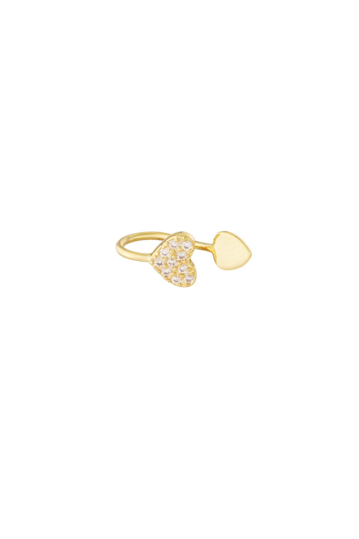 Damen Ear Cuff & Nasenmanschette Herz Zirkon | Kupfer | Goldfarbe & Silberfarbe