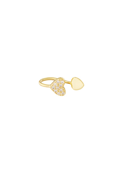 Damen Ear Cuff & Nasenmanschette Herz Zirkon | Kupfer | Goldfarbe & Silberfarbe