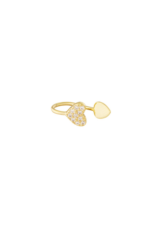 Damen Ear Cuff & Nasenmanschette Herz Zirkon | Kupfer | Goldfarbe & Silberfarbe