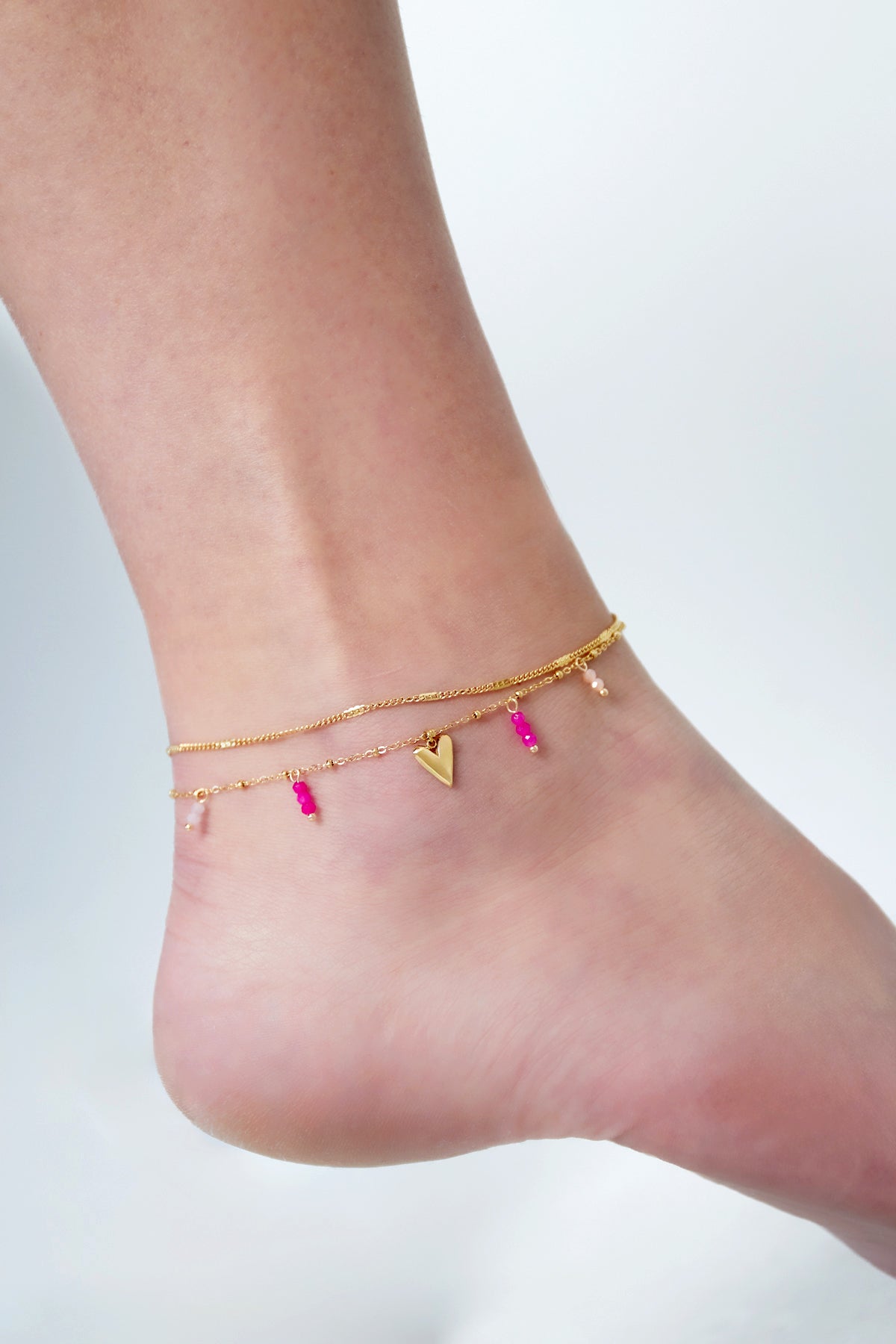 damen fußkette liebes-design | 304s-edelstahl | goldfarbe & silberfarbe
