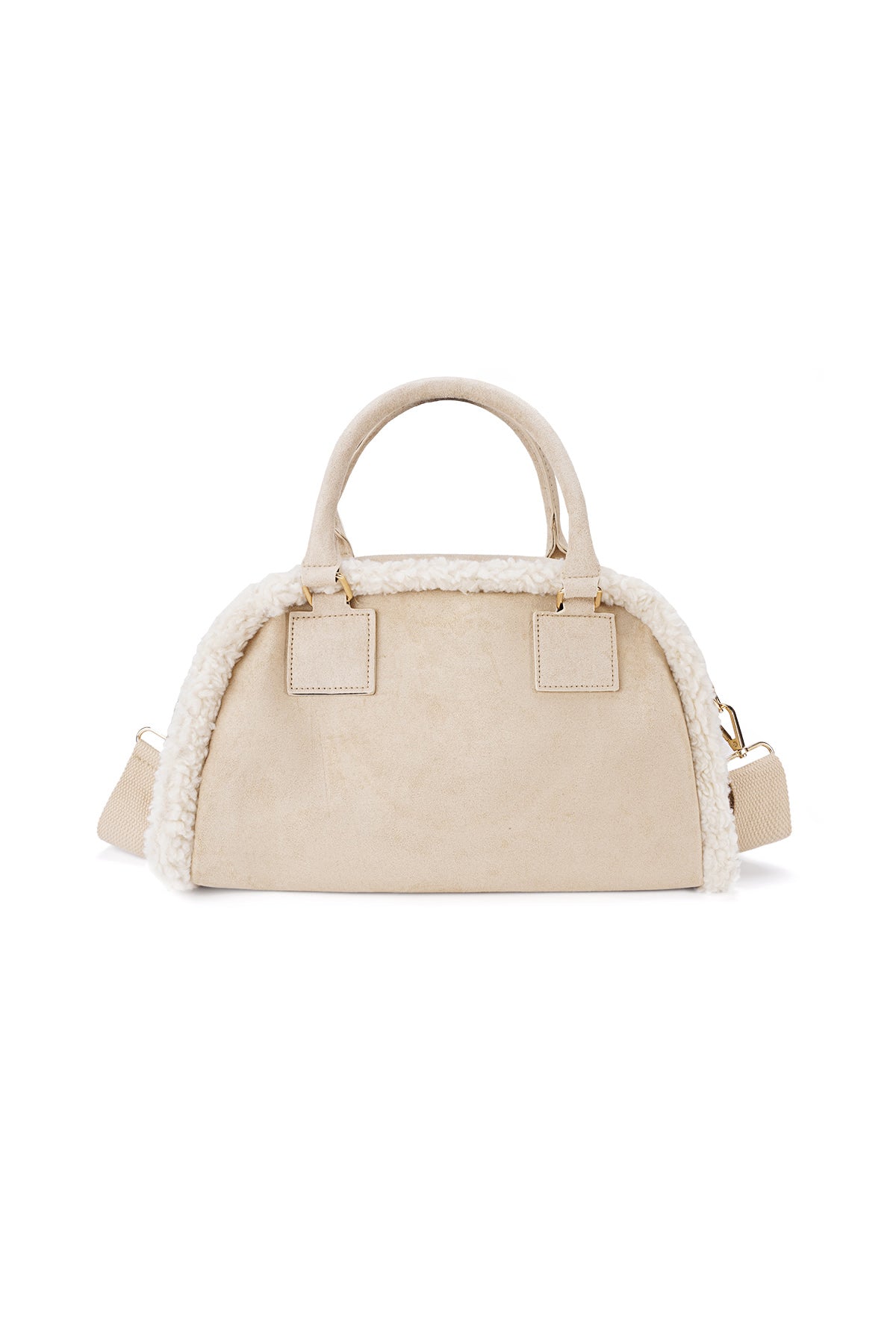 Patchwork Umhängetasche Teddy-Detail | Boho Damen