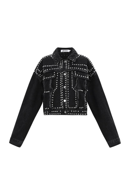 Damen Jeansjacke Street Style | Baumwolle | Schwarz