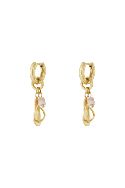 Damen Ohrringe Perle Lässig | Edelstahl | Goldfarbe