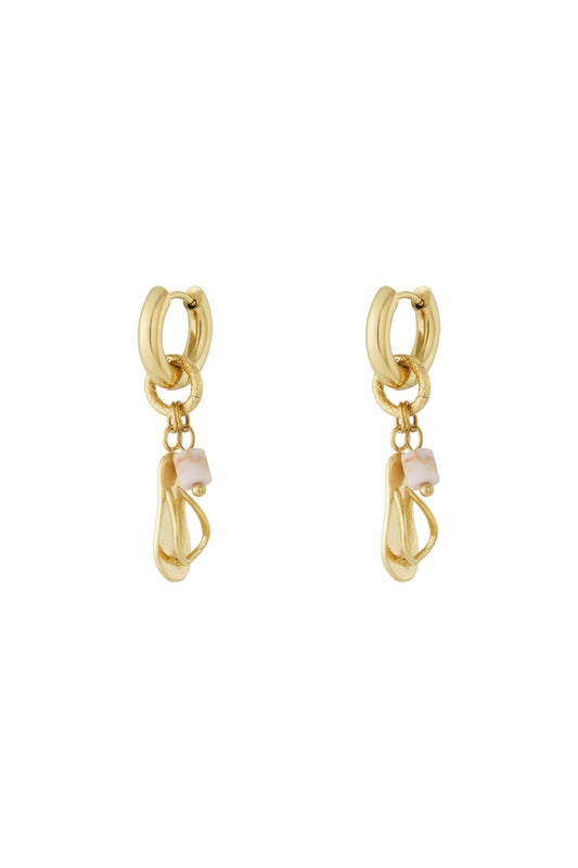 Damen Ohrringe Perle Lässig | Edelstahl | Goldfarbe