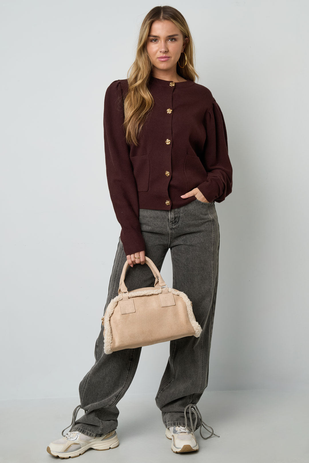 patchwork umhängetasche teddy-detail | boho damen