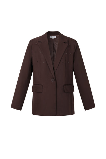 Damen Blazer Vollton | Büroalltag | Braun & Creme bis XL