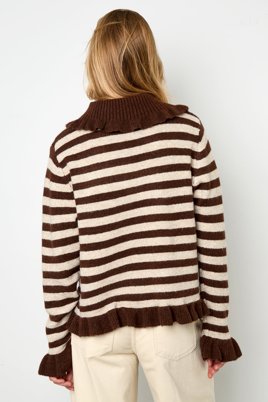 damen cardigan strick streifen | polyester | mehrfarbig