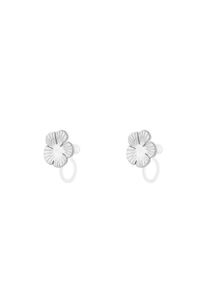 Damen Ohrclips Blume 14K | Edelstahl vergoldet | Gold & Silber
